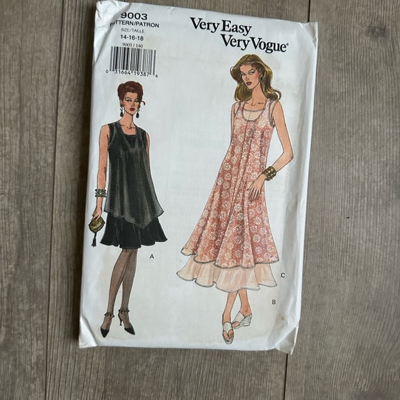 Very Easy Very Vogue Pattern 9003 Women’s Size 14-18 Dresses - Picture 3 of 5